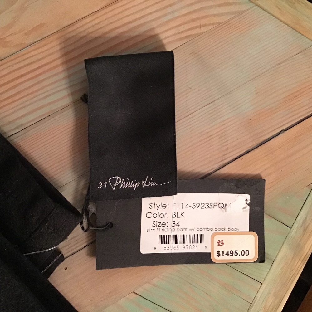 New Philip Liam slim riding pants w lamb skin  sz34